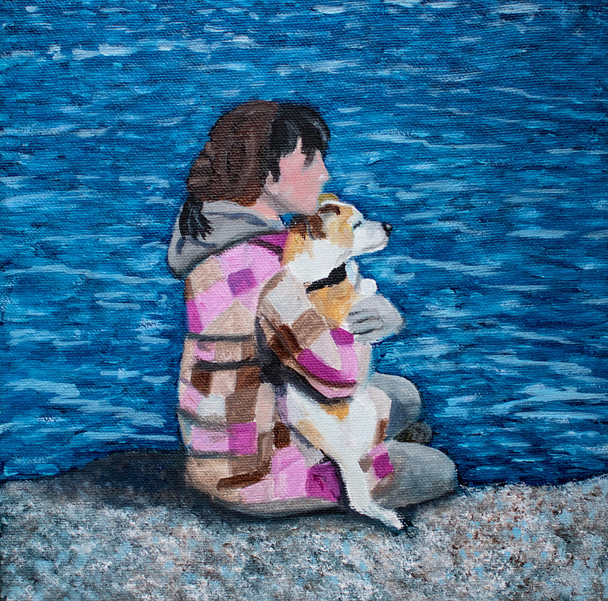 A little ditty about Jack and Dianne, oil 6x6